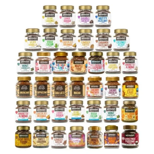 Surprise me! Beanies Flavoured Instant coffee - 3 x 50g jars -Any three mixed flavours! selected from our best selling ranges Decaf and Non Decaf