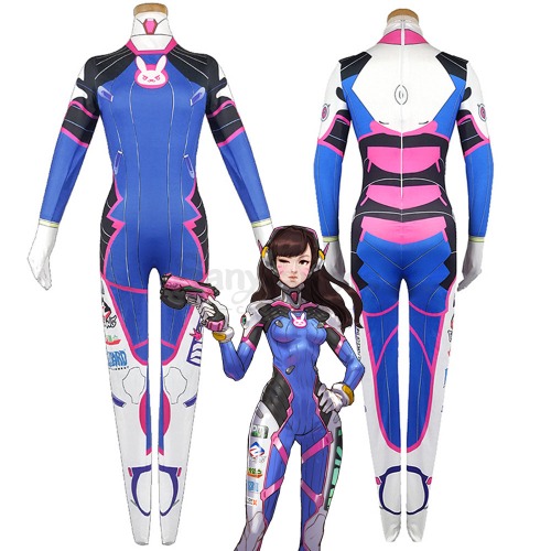 【In Stock】Game Overwatch D.VA Cosplay Bodysuit Classic Dva Cosplay Suit - S