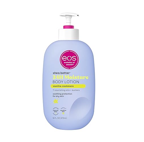 eos Shea Better Body Lotion- Vanilla Cashmere, 24-Hour Moisture Skin Care, Lightweight & Non-Greasy, Made with Natural Shea, Vegan, 16 fl oz - Vanilla Cashmere - 16 Fl Oz (Pack of 1)