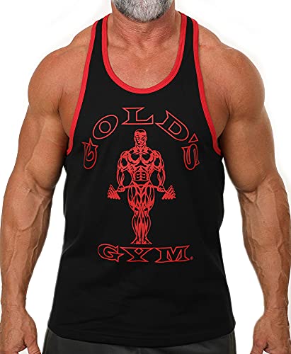 Gold's Gym Tank Top Ringer - Official Licensed - RT-1 - X-Large - Black / Red