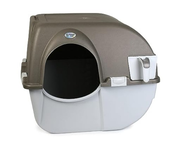 Omega Paw Roll 'n Clean Self Cleaning Litter Box Regular Size Generation 5, Grey (NRA15-V5.0) for Cats up to 12 lbs - REGULAR - GREY