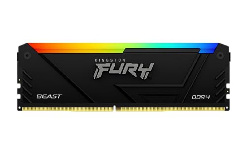 Kingston Fury 16GB Beast 3600MT/s DDR4 CL18 Desktop Memory Single Module | Intel XMP | AMD Ryzen | Plug n Play | RGB Infrared Syncing | KF436C18BB2A/16 - 16gb - Single Module - 3600MT/s - 16Gbit