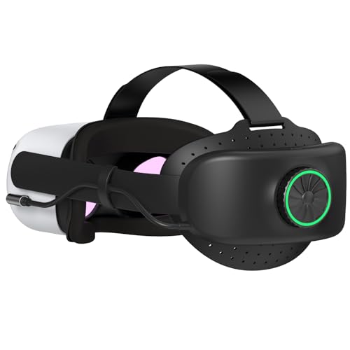 BUSQUEDA Head Strap with 8000mAh Battery Pack for Oculus Quest 2,Adjustable Lightweight Replacement Elite Strap for Meta Quest 2, Enhanced Comfort Support in VR-Black - Q2-8000mah-Black