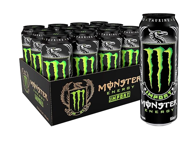 Monster Energy Import, Energy Drink, 18.6 Ounce (Pack of 12) - Import - 18.6 Ounce (Pack of 12)