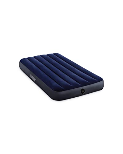 INTEX 64757E Dura-Beam Standard Downy Air Mattress: Fiber-Tech - Twin Size - 10in Bed Height - 300lb Weight Capacity - Pump Sold Separately - Twin