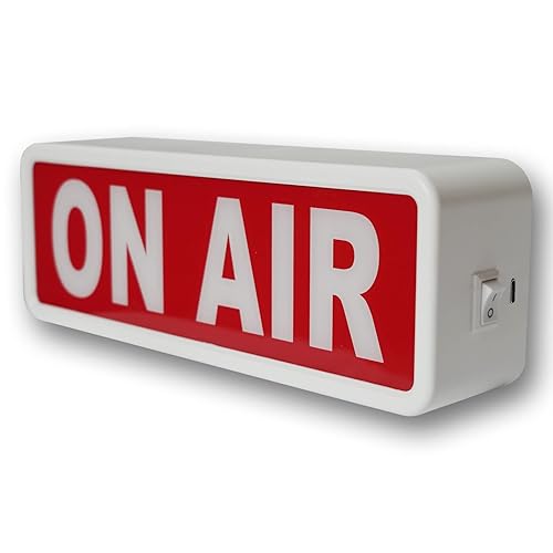 ON AIR Light Sign Recording Sign Studio Warning Signfor (Studio/Home Studio/Company/Desk or Wall Decor). Simple and Easy ON/Off Switch Button.Up Lighted Broadcast Warning Sign Finished - White