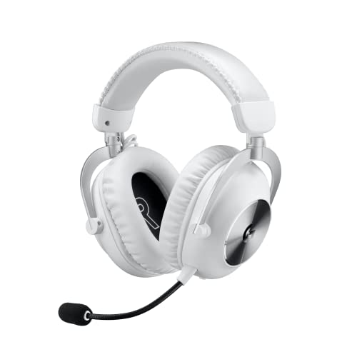 Logitech G PRO X 2 Lightspeed Wireless Gaming Headset: Detachable Boom Mic, 50mm Graphene Drivers, DTS:X Headphone 2.0—7.1 Surround, Bluetooth/USB/3.5mm Aux, for PC, PS5, PS4, Nintendo Switch - White - White - Generation 2 - Headset