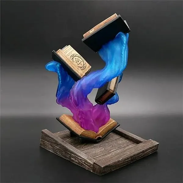 Thyggzjbs Magic Book Dice Tower,Tomes of Magics Dice Tower Magics Dice Tower Big Book Dice Tower Ornaments Clear Ornament Bulbs,Personalized Magic Dice Tower BookCollection (Blue+Purple) - Blue+purple