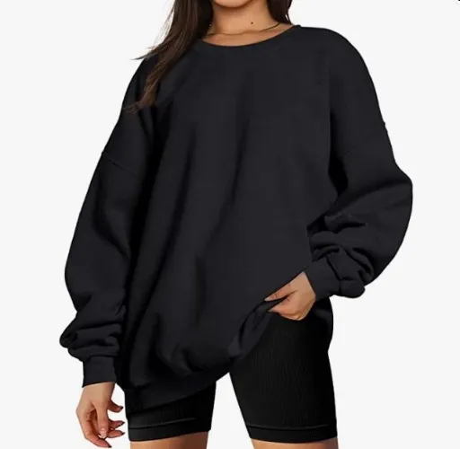 EFAN Women's Oversized Fleece Sweatshirts Long Sleeve Crew Neck Pullover Sweatshirt Casual Hoodie Tops