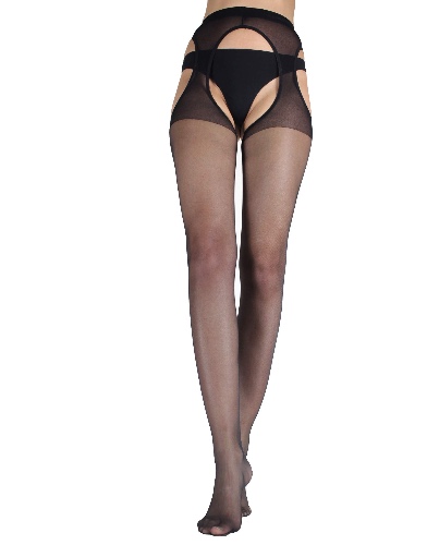 WOOTI TIGHTS Collant Strip Panty Setificato GUSTOSA 15 den, Calza Sexy, Elegante, Resistente, Morbido, Comodo, Confortevole, Velata, Disponibile nei colori Nero, Playa, Rosso