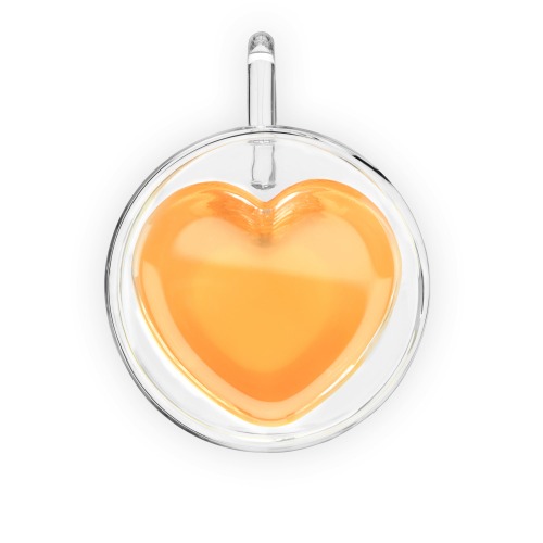 Double-Wall Glass Heart Mug - Glass Heart Mug