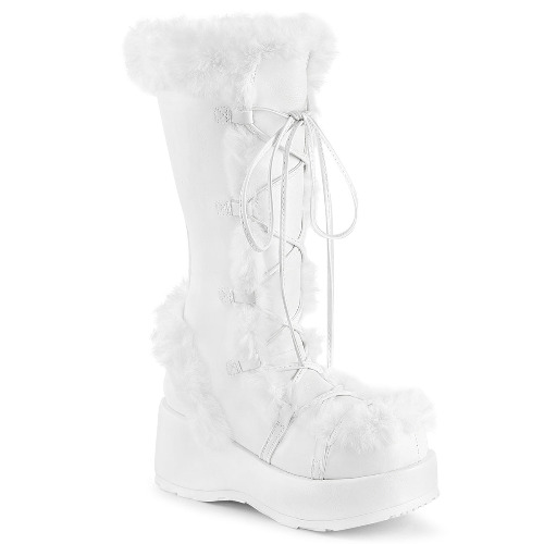 DEMONIA Cubby-311 | White Vegan Leather