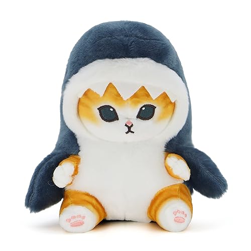 CNAANA Kawaii Shark Cat Plush Toy Stuffed Animal Doll, Soft Pillow for Boys & Girls (Shark cat, 20cm/7.8in) - 20cm/7.8in - Shark Cat