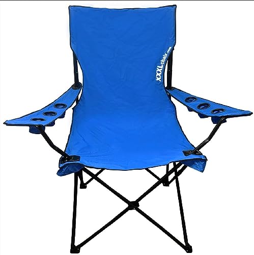 EasyGoProducts Portable Folding Sports Outdoor XXXL Giant Oversized-Big Football Tailgating Camping 6 Cup Holders-Gift, 1 Chair, New Blue - New Blue