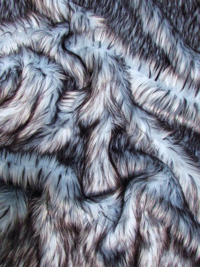 Ice Blue Arctic Alaskan Husky Long Pile Faux Fur Fabric / Sold By The Yard | Default Title