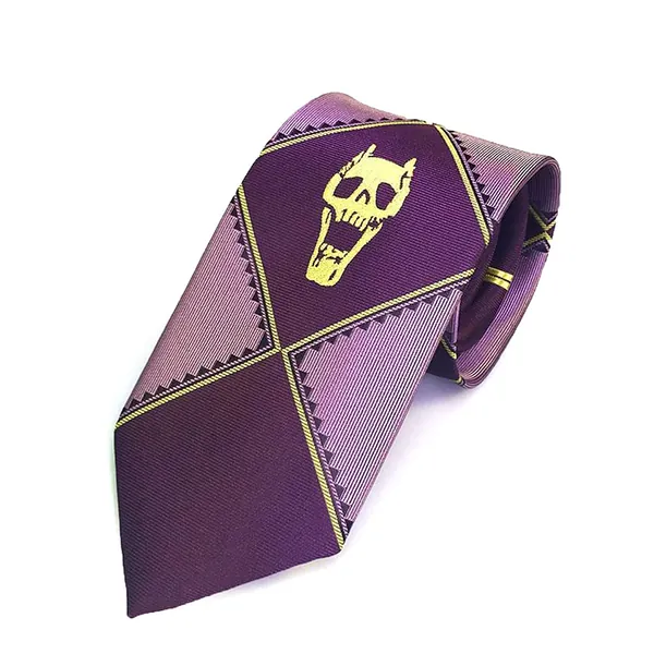 JoJo's Killer Queen Kira Yoshikage Tie Skull Costume Necktie - Purple-tie