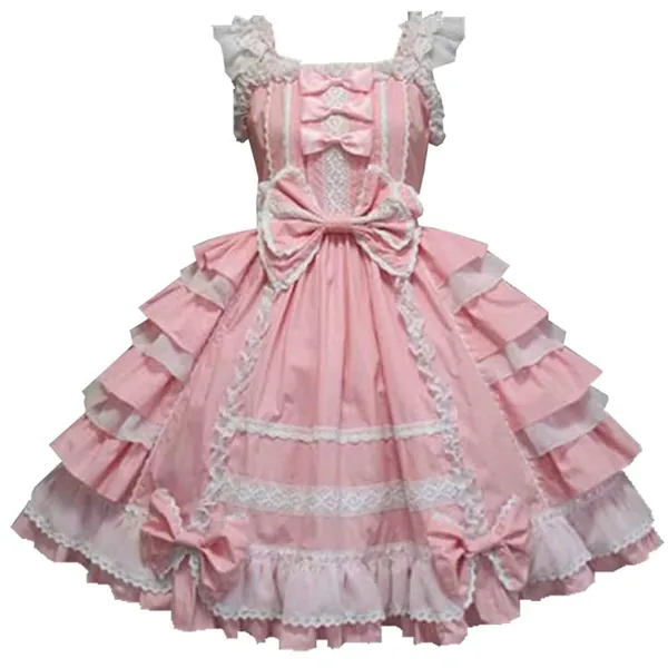 Momo Plus Size Womens Girls Sweet Lolita Dress Princess Court Skirt Cosplay Maiden Dress