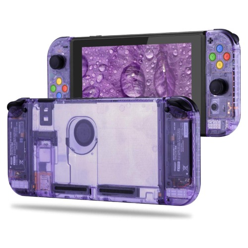 BASSTOP [Update Version] DIY Replacement Housing Shell Case Set for Switch NS NX Console and Right Left Switch Joy-Con Controller Without Electronics(Set-Atomic Purple) - Set-Atomic Purple