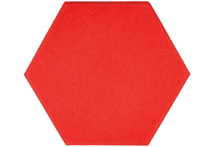 Hexagon PET Felt Acoustic Panels - 12 Pack - Eco Friendly Sound Absorption Panels - Red