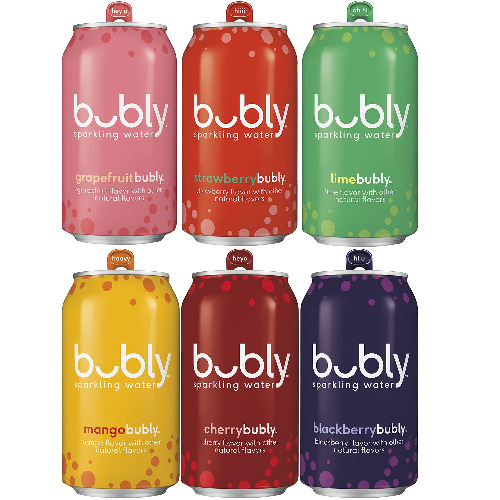 bubly Sparkling Water, 6 Flavor Variety Pack, 12 fl oz Cans (18 Pack), zero calories & zero sugar - 6 Flavor Bubly Bunch Variety Pack