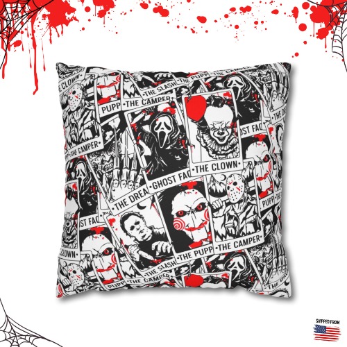 Horror Movies Tarot Square Pillowcase, Halloween - 20" × 20"