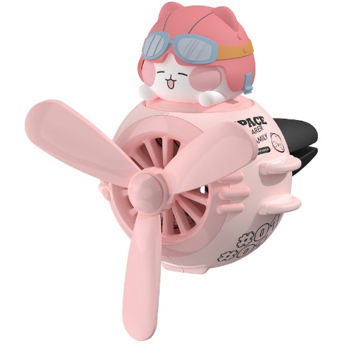 Car Air Fresheners Cute Pilot Cat Car Diffuser Rotating Propeller Cartoon Automotive Air Outlet Fan Creative Car Perfume Decoration Automotive Air Fresheners for Cars - Pilot Cat