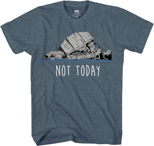 STAR WARS at-at Not Today Humor Funny Hoth Adult Graphic T-Shirt - Indigo Heather Large