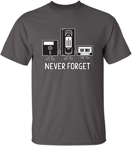 Never Forget Retro Vintage Cassette Tape Graphic Novelty Mens Funny T Shirt - X-Large Tall Charcoal