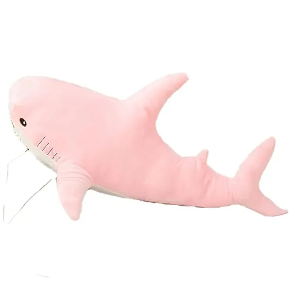 OUKEYI 30 Zoll Riesenhai Stofftier Kissen, weicher Hai Spielzeug Big Hai Plüsch Kissen für Kinder, bequemes Schlafkissen Rückenkissen Puppe Geschenk für Kinder (Rosa) - New Pink