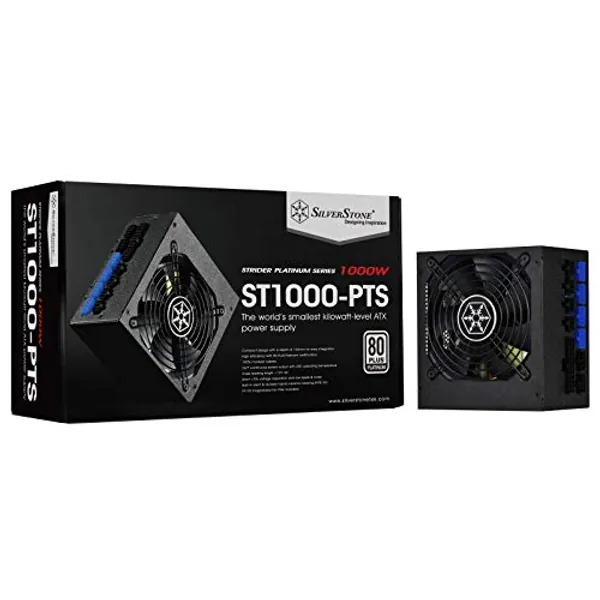 SilverStone SST-ST1000-PTS - Strider Platinum Series, 1000W 80 Plus Platinum, ATX PC Power Supply, 120mm HYB quiet fan, 140mm depth, 100% modular - SST-ST1000-PTS