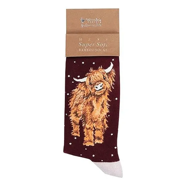 Wrendale Designs Weihnachtssocken Herren - Highland Cow