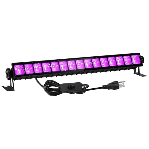 Upgraded 36W LED Black Light Bar, Premium Flood Light with Plug+Switch+5ft Cord, Light Up 21x21ft Area, for Halloween Glow Fluorescent Party Bedroom Game Room Body Paint Stage Lighting - 1 Count (Pack of 1)