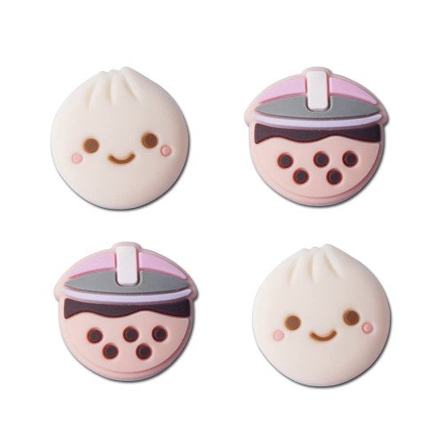 PERFECTSIGHT Cute Thumb Grip Caps for Playstation 4/5, PS5, PS4, Xbox Series X/S, Xbox One, Switch PRO Controller, 4PCS Kawaii Soft Rubber 3D Analog Thumbsticks Grips Joystick Button Cover, Bubble Tea - Bubble Tea