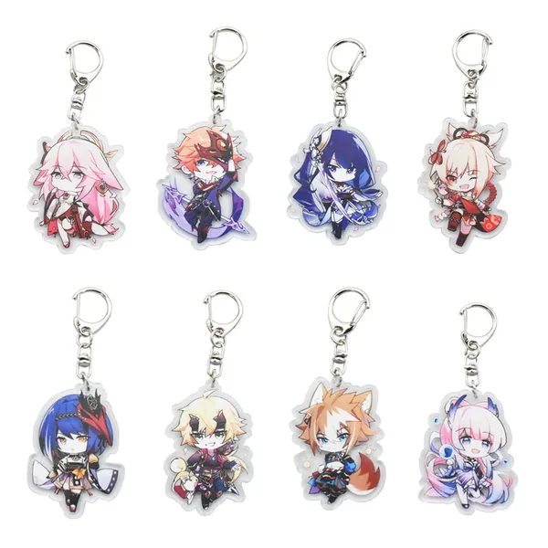 Genshin Impact keychain Set - Acrylic Keychain 30 Pack Genshin Anime Keychains with Key ring for men and Women