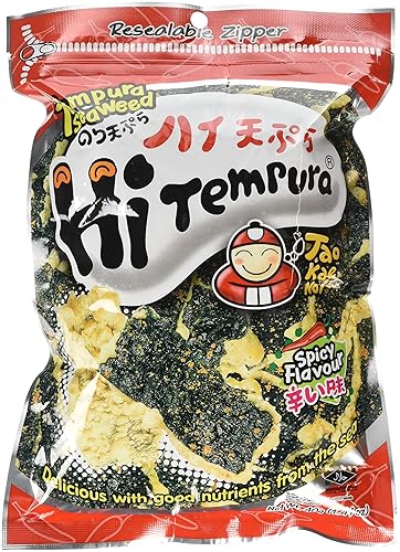 Tao Kae Noi Hi Tempura Seaweed Spicy Snacks Packets, 6-Count