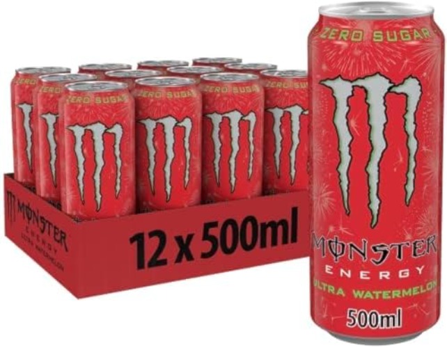(12 Pack) Monster Energy - Ultra Watermelon - 16 ounce - Watermelon - 473 ml (Pack of 1)