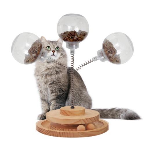 Dispenser voor kattensnoepjes, Cat Feeder Ball Interactief spel voor uw kat, Kat Kitten Spring Ball Kitty Toys Huisdier Puzzel Benodigdheden Voedseluitgifte Verjaardagscadeau Verleiding Umifica