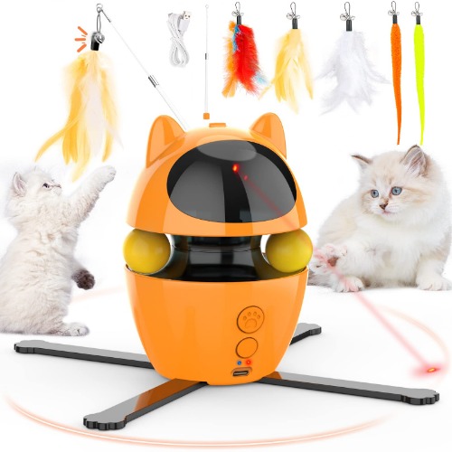3 in 1 Interactief Kattenspeelgoed voor Binnen Katten Volwassen - 2022 Upgrade USB Oplaadbaar Automatisch Kattenveer Speelgoed Kitten Speelgoed Cadeau voor huisdieren Kitten Katten