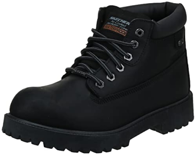 Skechers Men's Sargeants-Verdict Waterproof Boot Fashion - 11 - Black Waterproof Oiled Smooth Leather