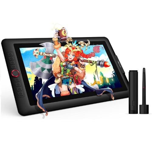 Drawing Tablet with Screen XPPen Artist 15.6 pro Computer Graphics Tablet 120% sRGB with Battery-Free Stylus Full-Laminated Technology, 15.6 inch Pen Display with 8 Shortcut Keys & Red Dial - 15.6 Inch Standard W/ Keys