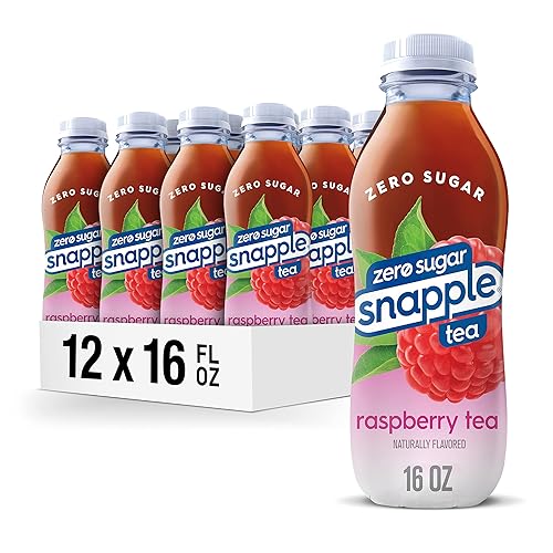 Snapple Zero Sugar Raspberry Tea, 16 fl oz recycled plastic bottle, Pack of 12 - Zero Sugar Raspberry - 16 fl oz (Pack of 12)