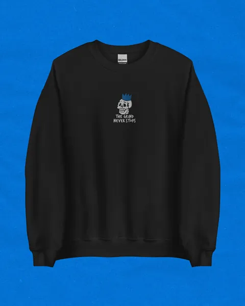 OSRS Grind Never Stops Embroidered Sweatshirt | Unisex Sweatshirt | Old School RuneScape | Gift For Him | Gift For Her