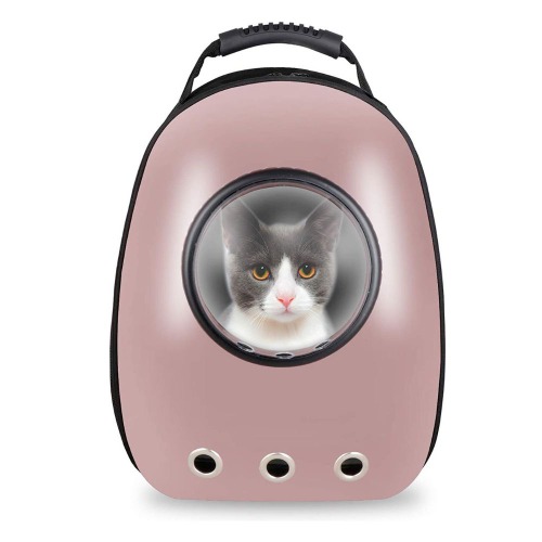 Pet Hardshell Traveling Backpack - Pink