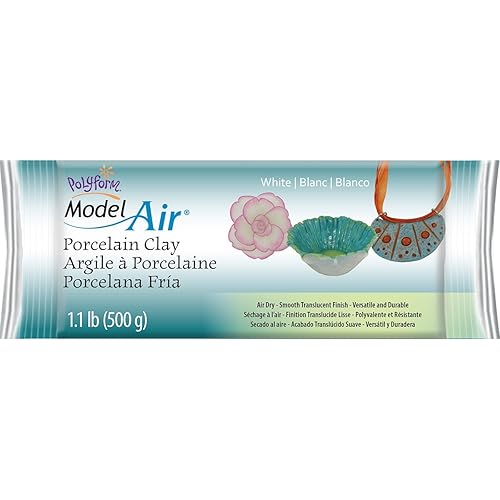 Sculpey Air-Dry Porcelain™ White, Non Toxic, Air Dry Clay, 1.1 pound bar great for realistic looking flowers, intricate sculpting and jewelry making.