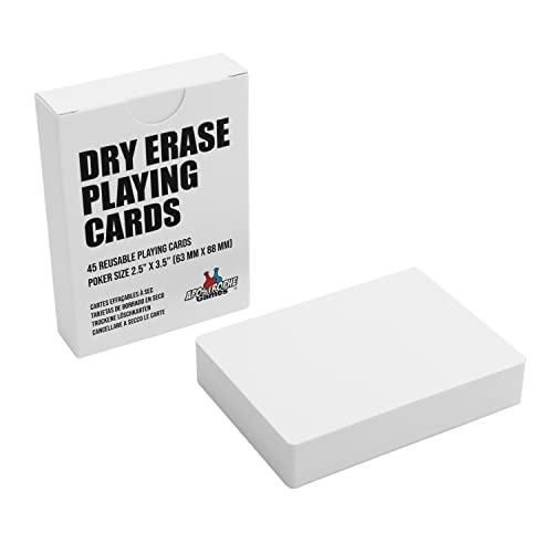 Apostrophe Games Dry Erase Blank Playing Cards, Poker Size - 2.5" x 3.5", 45 Reusable Blank Cards w/Box, Flash Cards, Board Game Cards, Study Guide & Note Cards - 45 Cards