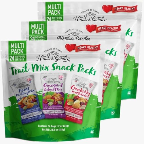 Nature's Garden Healthy Trail Mix Snack Pack - 28.8 oz (Pack of 3) - Healthy Trail Mix - 1.2 Ounce (Pack of 72)