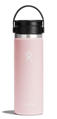 Hydro Flask Stainless Steel Wide Mouth Bottle with Flex Sip Lid and Double-Wall Vacuum Insulation for Coffee, Tea and Drinks - 20 Oz - Trillium Pink