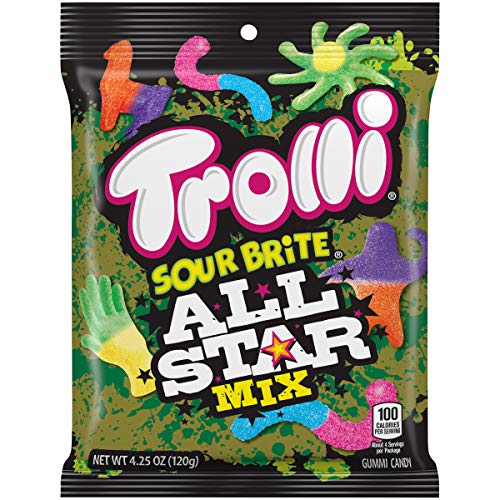 Trolli Sour Brite All Star Mix - 1 Peg Bag - Imported Gummy