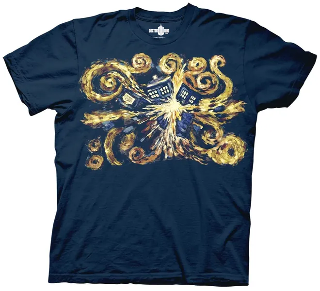 Ripple Junction Doctor WHO Van Gogh The Pandoric Opens Adult T-Shirt - XX-Large Navy