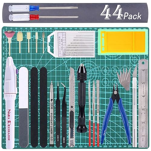 44Pcs Gundam Model Tools Kit Gunpla Tool Model Hobby Tool Kits Bandai Tool Gundam Modeler Basic Tools for Hobby Model Building Making Assembling - 44 Gundam tools kits